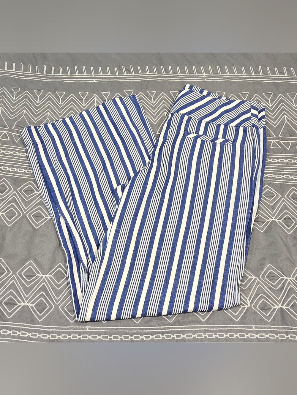 Trina Turk Striped Linen Blend Trousers Size 4